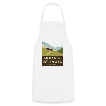 Merano High Trail – South Tyrol - Cooking Apron - white - Front - AI Model Male 185 dark (185cm)
