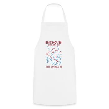Eindhoven, Marathon – 2025 - Netherlands - Cooking Apron - white - Front - AI Model Male 185 dark (185cm)
