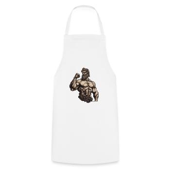 Bodybuilder Fitness Muskeln - Kochschürze - Weiß - Vorne - AI Model Male 185 dark (185cm)