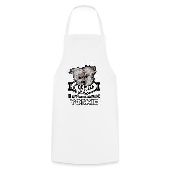 Mom Of A Freaking Awesome Yorkie - Cooking Apron - white - Front - AI Model Male 185 dark (185cm)