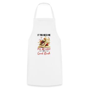 Reading Book Merch Booktok Bookish Gift Book - Cooking Apron - white - Front - AI Model Male 185 dark (185cm)