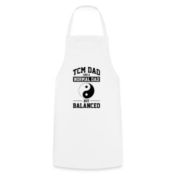 Ying Yang Symbol TCM - Kochschürze - Weiß - Vorne - AI Model Male 185 dark (185cm)