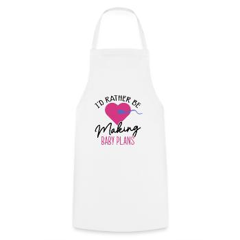 Surrogate Mother IVF Transfer Day - Cooking Apron - white - Front - AI Model Male 185 dark (185cm)