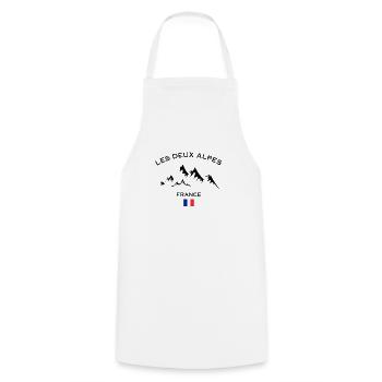 Les Deux Alpes Ski Resort French Alps Skiing - Cooking Apron - white - Front - AI Model Male 185 dark (185cm)