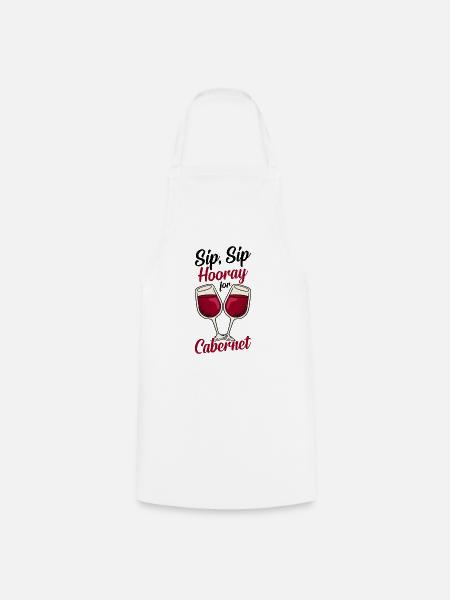 Wein Rotwein - Kochschürze - Weiß