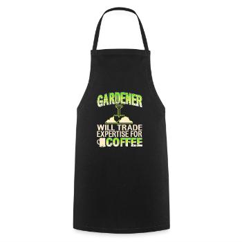 jardinier commerce de café drôle amateur de plantes blague - Tablier de cuisine - noir - Devant - AI Model Male 185 dark (185cm)