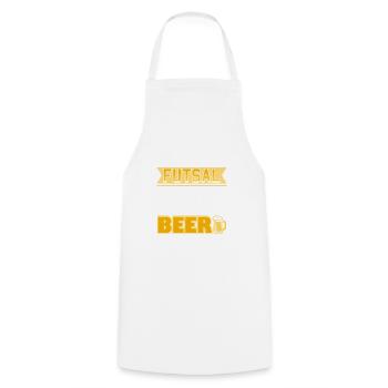 Play Futsal Score Goals Drink Beer Funny Quote - Cooking Apron - white - Front - AI Model Male 185 dark (185cm)