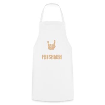 College Freshman Rocker Hand Statement - Cooking Apron - white - Front - AI Model Male 185 dark (185cm)