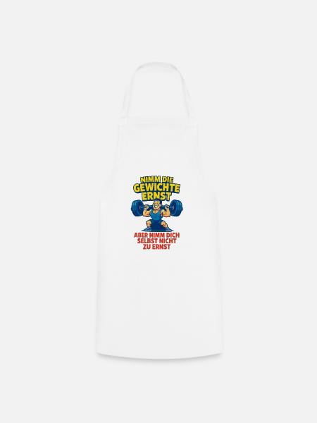 Lustiges Fitness uTrainingsshirt für Bodybuilder - Kochschürze - Weiß