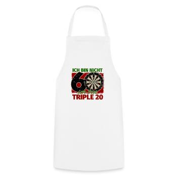 Ich bin nicht 60 ich bin Triple 20 Geburtstag Dart - Kochschürze - Weiß - Vorne - AI Model Male 185 dark (185cm)