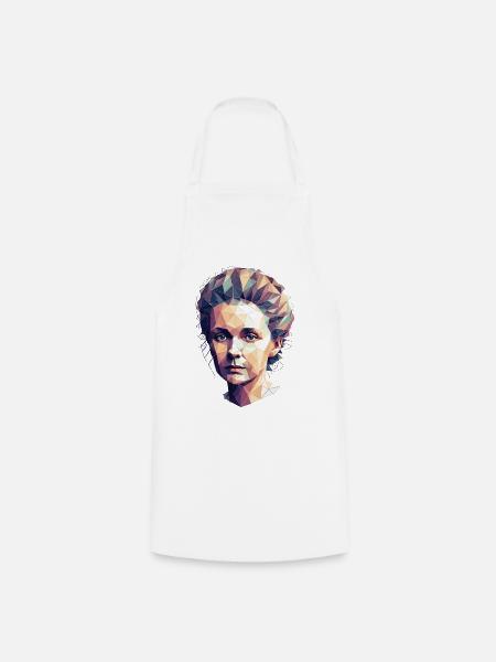 Portrait Marie Curie Polygon Kunst - Kochschürze - Weiß