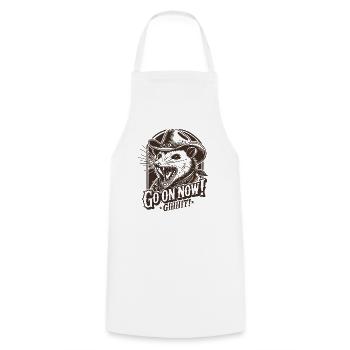 Vintage Go on Now Git Funny Cowboy Opossum Meme - Cooking Apron - white - Front - AI Model Male 185 dark (185cm)