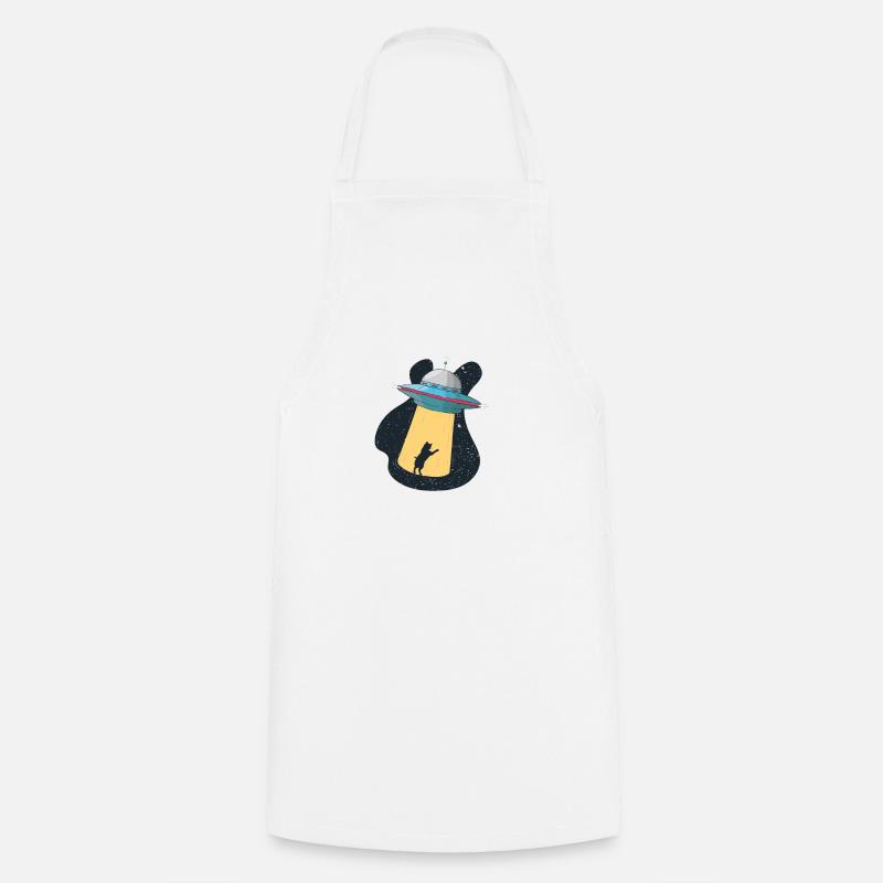 Cat spaceship space sky alien - Cooking Apron - white