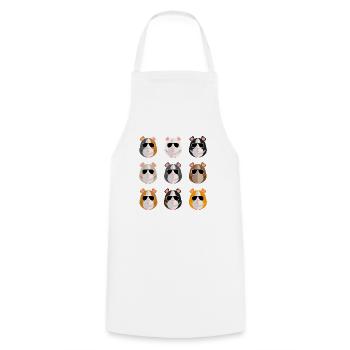 Un gang de cochons d'inde cool avec des lunettes de soleil - Tablier de cuisine - blanc - Devant - AI Model Male 185 dark (185cm)