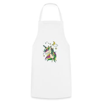 Unicorn with moon and stars - Cooking Apron - white - Front - AI Model Male 185 dark (185cm)