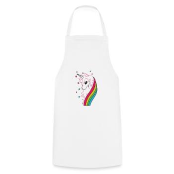 Einhorn Regenbogen - Kochschürze - Weiß - Vorne - AI Model Male 185 dark (185cm)