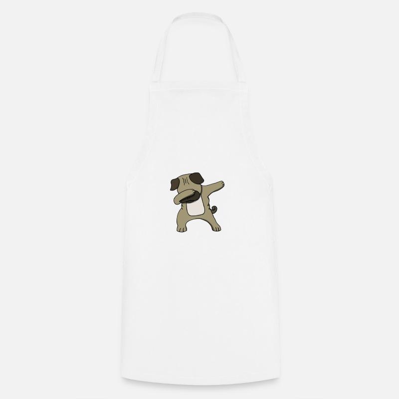 Pug Dog Dabbing Dancing Dab Pet Gift - Cooking Apron - white