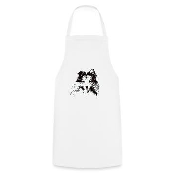Shetland Sheepdog Sheltie - Cooking Apron - white - Front - AI Model Male 185 dark (185cm)