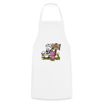 Animal Welfare Gift Vegan Vegetarian Vegetarian Vegan - Cooking Apron - white - Front - AI Model Male 185 dark (185cm)
