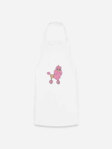 rosa Pudel Hund Hündin Geschenk Hundehalter - Kochschürze - Weiß