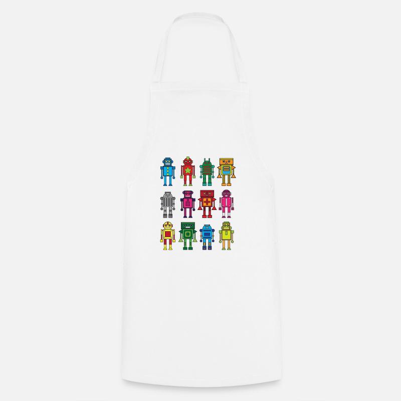Robot Gift Robotics Retro Toys Fun - Cooking Apron - white