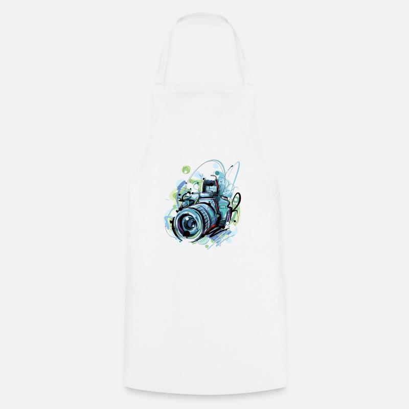 Camera Colorful Style - Cooking Apron - white