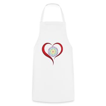 Blume des Lebens spirituell medititation chakra - Kochschürze - Weiß - Vorne - AI Model Male 185 dark (185cm)