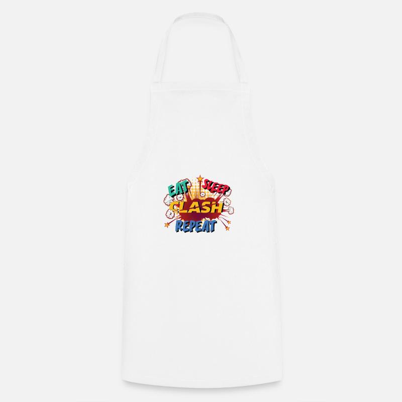 Eat, Sleep, Clash, Repeat - Tablier de cuisine - blanc