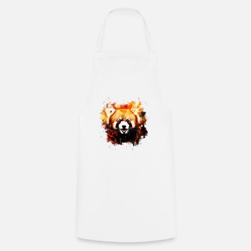 Red Panda portrait ws std - Cooking Apron - white