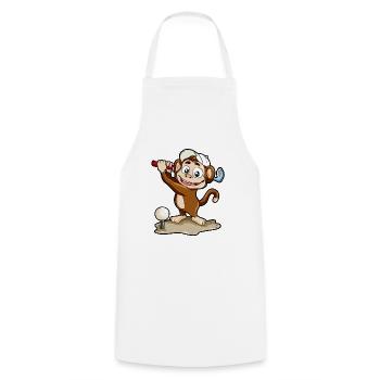 Jeu de golf singe Golfer Minigolf Bande dessinée - Tablier de cuisine - blanc - Devant - AI Model Male 185 dark (185cm)