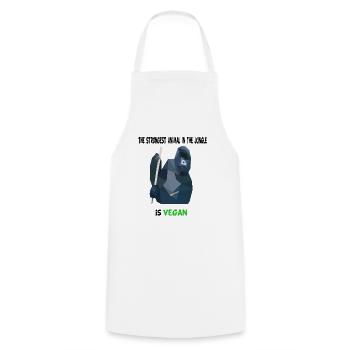 Vegan Gorilla tshirt - Kochschürze - Weiß - Vorne - AI Model Male 185 dark (185cm)