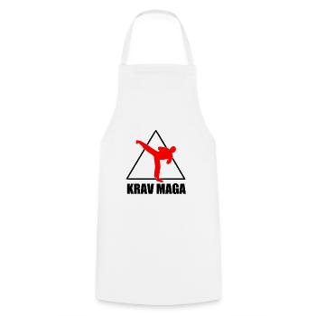 Krav Maga Self Defense Arts martiaux t-shirt - Tablier de cuisine - blanc - Devant - AI Model Male 185 dark (185cm)