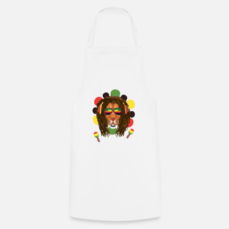 Reggae Lion - Tablier de cuisine - blanc