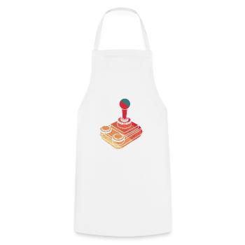 Vintage Joystick - 90s - Cooking Apron - white - Front - AI Model Male 185 dark (185cm)