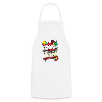 Comic Style First Birthday Baby Bodysuit Gift - Cooking Apron - white - Front - AI Model Male 185 dark (185cm)