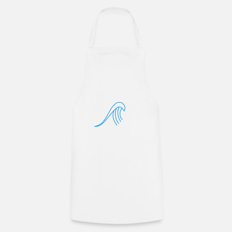 Vague bleue - Tablier de cuisine - blanc
