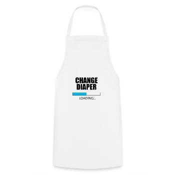 Change Diaper Loading - Cooking Apron - white - Front - AI Model Male 185 dark (185cm)