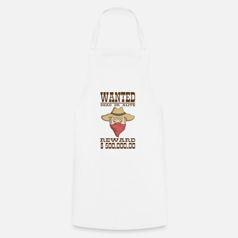 Wanted, Gesucht - Tablier de cuisine - blanc