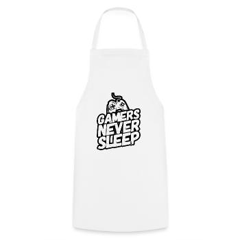 Gamer Gaming Gambling Jeux vidéo Dormir - Tablier de cuisine - blanc - Devant - AI Model Male 185 dark (185cm)