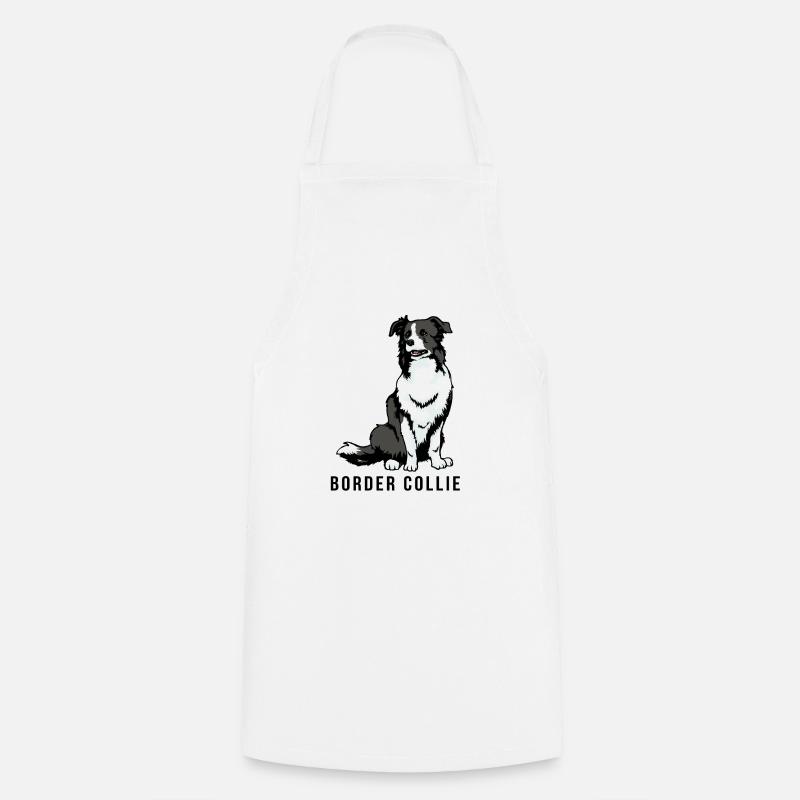 Border collie - Tablier de cuisine - blanc