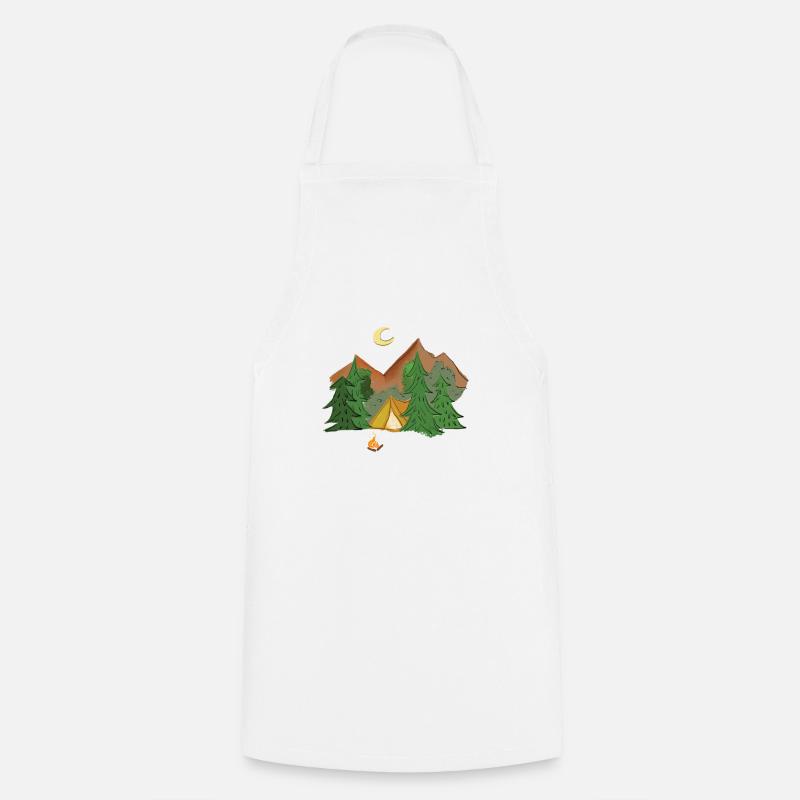 camping - Tablier de cuisine - blanc