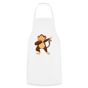 Dab monkey animals dancing funny cartoon character daben lol - Cooking Apron - white - Front - AI Model Male 185 dark (185cm)