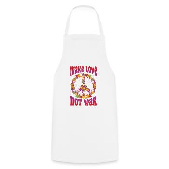 Make Love Not War Mach Liebe kein Krieg Hippie - Kochschürze - Weiß - Vorne - AI Model Male 185 dark (185cm)