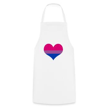 Drapeau Fierté Bisexuelle - Tablier de cuisine - blanc - Devant - AI Model Male 185 dark (185cm)
