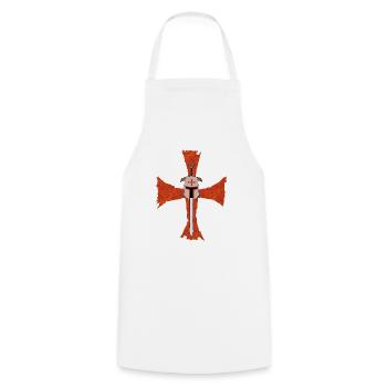 Chevalier Templier Deus Vult Croix Croisée Épée - Tablier de cuisine - blanc - Devant - AI Model Male 185 dark (185cm)