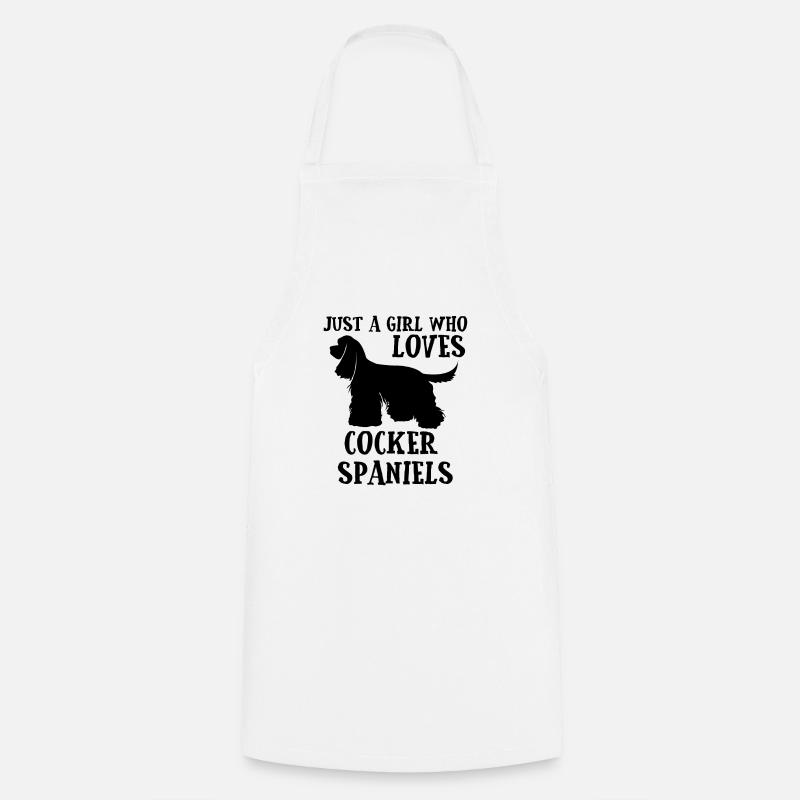 Cocker Spaniel Design pour filles et femmes - Tablier de cuisine - blanc