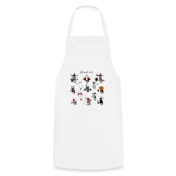 Chat amoureux de chat - Tablier de cuisine - blanc - Devant - AI Model Male 185 dark (185cm)