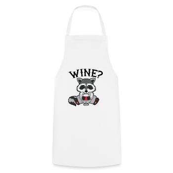 Raccoon Wine Wine Raccoon - Cooking Apron - white - Front - AI Model Male 185 dark (185cm)
