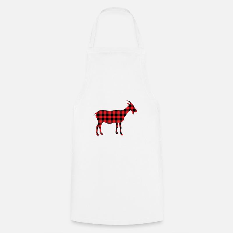 Plaid motif chèvre bouc - Tablier de cuisine - blanc
