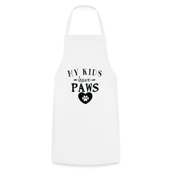 My kids have paws. - Cooking Apron - white - Front - AI Model Male 185 dark (185cm)